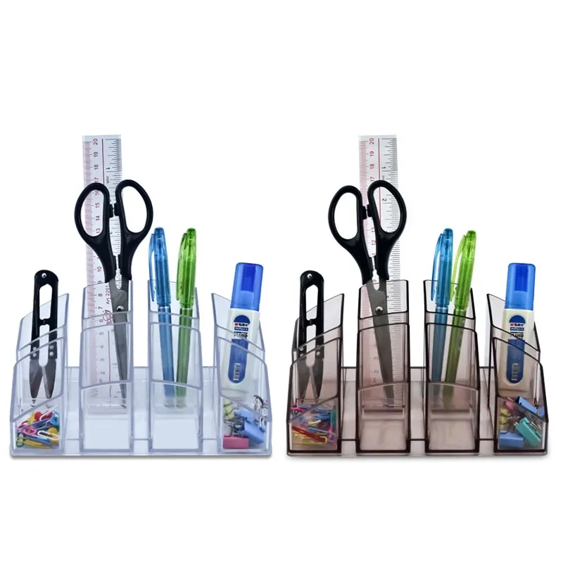 Kejea Acrylic Pen Holder Clear Desktop Pencil Cup Stationery Organizer Pot Holders Desk Makeup Box