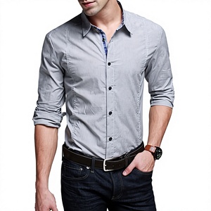 Latest Fashion <b>Men's</b> Casual <b>Shirt</b> 100% Cotton Breathable Plain Colors <b>Long</b> <b>Sleeve</b> Best Selling Wholesale OEM Export Oriented - Product Image 1