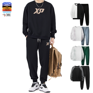 ชุดวิ่ง2024ผ้าฝ้าย2ชิ้นสำหรับผู้ชายชุดวอร์มพิมพ์ลายแบบปักลายสำหรับฤดูใบไม้ผลิ - Product Image 1