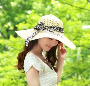 Chapeau de soleil pliable à large bord Chapeaux d'été pour femmes Chapeau de plage en paille de protection solaire - Product Image 2