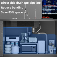 Évier de cuisine simple MOSHE en acier inoxydable SUS316L de haute qualité, fait main, texture volcanique, épaisseur 5,0 mm, robinet intelligent numérique