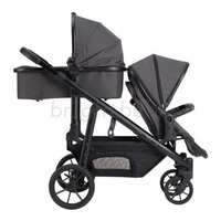 Poussette double Brightbebe Twin Umbrella, cadre léger en alliage d'aluminium, pour bébé et tout-petit, compacte, pliage facile, capote réglable