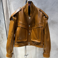 Hochwertige Schafslederjacke Echte Weiche Lederjacke Biker Wildleder Damenjacken