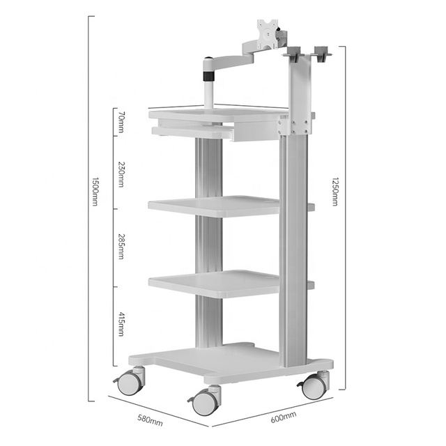 Endoscope Tower Hospital Trolley Cart for Medical Device