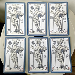 Stampa Personalizzata di Carte dei Tarocchi 12*7cm Tema <span class=keywords><strong>Alchemico</strong></span> Sistema RWS con Finitura in Lino e Bordi Dorati per Creatori di Mazzi Indie - Product Image 5