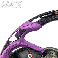 Volant de course personnalisé en fibre de carbone forgée avec LED et revêtement en cuir pour Dodge Challenger Charger Durango Hellcat SRT R/T