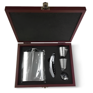 LATROU Usine Prix Gros En Vrac Cercueil Brun Whisky Petacas Flacon d'<span class=keywords><strong>alcool</strong></span> homme avec 2 verres à liqueur - Product Image 1