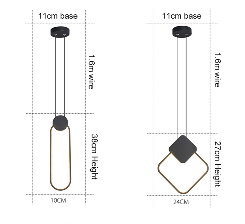 LED Pendant Light Nordic Modern Metal Simple Geometry Decoration For Living Room Bedroom Home Hanging Lamp Lighting
