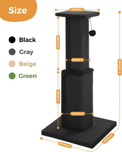 Rascador Grande para Gatos de 32 Pulgadas de Alto, Rascador Negro para Gatos Adultos de Interior, Rascador Definitivo con Sisal Tejido - Product Image 6