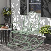 Banc de patio en métal vert antique, durable, fait à la main, design traditionnel, mobilier de jardin décoratif pour la maison, vente en gros pour adultes