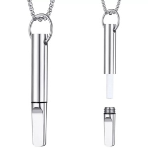 Collana da uomo in acciaio inossidabile per smettere di fumare Vaping diffusore di olio essenziale Fidget gioielli da meditazione per alleviare l'ansia - Product Image 6