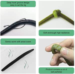 Muestras <span class=keywords><strong>gratis</strong></span> Cebo Artificial Gusano Senko 4 pulgadas 6G 5 pulgadas 8g Señuelo de lubina Señuelos de gusano de silicona suave Cebos de pesca Lombriz de tierra artificial - Product Image 4
