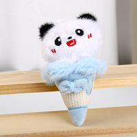 Porte-clés en peluche panda dessin animé mignon en gros, pendentif créatif, petit pendentif, porte-clés en peluche animal exquis