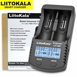 Chargeur rapide LiitoKala <span class=keywords><strong>Lii</strong></span>- 300 LED USB, chargeur intelligent rapide à 2 emplacements pour batteries lithium-ion 18650 26650 21700 et batteries NiMH - Product Image 4