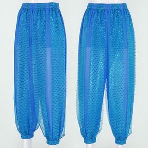 Ropa de escenario para actuación, pantalones de baile brillantes, trajes de baile con lentejuelas, bombachos de gasa, pantalones árabes, pantalones Harem - Product Image 6