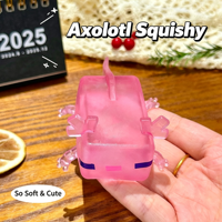 Jouet à pincer Axolotl mignon en gros, jouet de décompression en sucre de malt malléable à rebond lent, anti-stress viral pour enfants