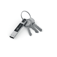 Memoria USB Retráctil con Logotipo Iluminado, Pendrive Deslizable con Orificio para Llavero, Memoria USB Personalizada con Logotipo LED Brillante