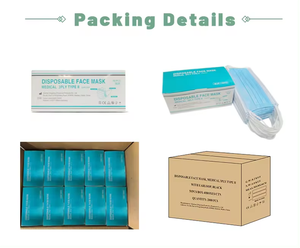 Masker Bedah 3 Lapis Tipe IIR Respirator Pelindung Medis CE ISO Masker Wajah Berkualitas Tinggi untuk Penggunaan Bedah - Product Image 2