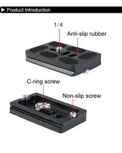 Placa de liberación rápida portátil para cámara U, adaptador de montaje de cabeza de bola monopié de trípode de 40 50 60 70 100mm para <span class=keywords><strong>Arca</strong></span> Swiss Cilp Dslr - Product Image 3