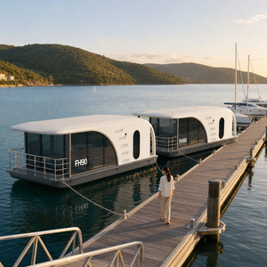 Villaggio di Cabine Galleggianti FH90, Casa Galleggiante di Lusso con Terrazza Panoramica in Vetro - Hotel Resort Galleggiante per Marina - Product Image 1