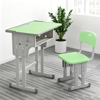 Ensemble Chaise et Bureau en Acier Inoxydable Épaissi Moderne pour Élèves du Primaire et du Collège, Plateau en Bois 60x40cm, Usage Commercial Scolaire