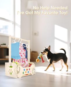 <span class=keywords><strong>Armario</strong></span> de Madera para <span class=keywords><strong>Ropa</strong></span> de Perros Pequeños, Guardarropa para Mascotas con Barra para Colgar, 10 Perchas, Estante para <span class=keywords><strong>Ropa</strong></span>, Almacenamiento de Juguetes - Product Image 3