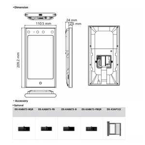 海康威视人脸识别终端的7英寸人脸指纹识别门禁系统DS-K1T673DWX - Product Image 5