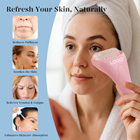 Rouleau de massage facial rafraîchissant personnalisé avec logo, outil Gua Sha en jade naturel, coffret cadeau pour le drainage lymphatique et le soulagement des migraines