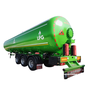 Semi-remorque GPL Harsan 60000L, 3 essieux, 12 roues, capacité de charge de 28,5 tonnes, citerne à gaz de pétrole liquéfié certifiée ASME, camion de livraison - Product Image 1