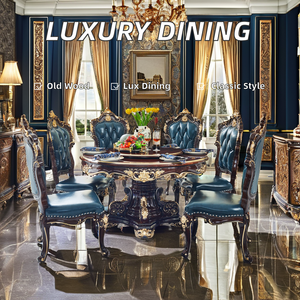 T66 # corona tavola rotonda classico europeo in legno massello ristorante mobili da tavola per uso domestico - Product Image 6