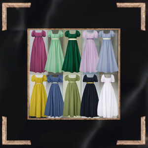 Regency <span class=keywords><strong>Romance</strong></span> estilo satén Vintage vestido <span class=keywords><strong>de</strong></span> fiesta Medieval cintura alta Jane Austen vestido Cosplay disfraz para Halloween 2017 - Product Image 3