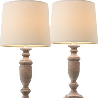 Abat-jour en lin gris antique lampe de table rétro pour salon chambre ou chevet Style Design moderne pour la lecture