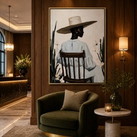 Portrait de femme noire élégante et luxueuse, encadré, art mural, cadre en aluminium doré mat, décoration pour villa, chambre, boutique, maison, appartement