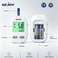Machine de glucomètre de taille de voyage Sejoy 360 mémoires de lecture glucomètres et bandelettes