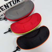 Étui à lunettes de soleil portable et coloré en tissu maillé EVA durable avec fermeture éclair et crochet pour le sport et les voyages en extérieur