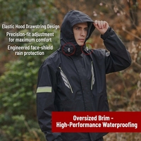 Combinaison imperméable deux pièces pour hommes, pantalon et veste, pour motards, équipement de moto, protection intégrale contre les fortes pluies