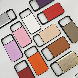 Cover <span class=keywords><strong>per</strong></span> Cellulare in Pelle Saffiano PU Vegana Rialzata Blu Navy, Custodia <span class=keywords><strong>per</strong></span> iPhone 16 17 Pro Max - Product Image 3