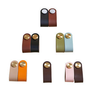 Moderne Monotrou En <span class=keywords><strong>Cuir</strong></span> Dessin Animé Poignée Couleur En <span class=keywords><strong>Cuir</strong></span> Sac Tiroir Armoire Porte Cuivre Brossé Poignée En Gros pour Le Salon - Product Image 5