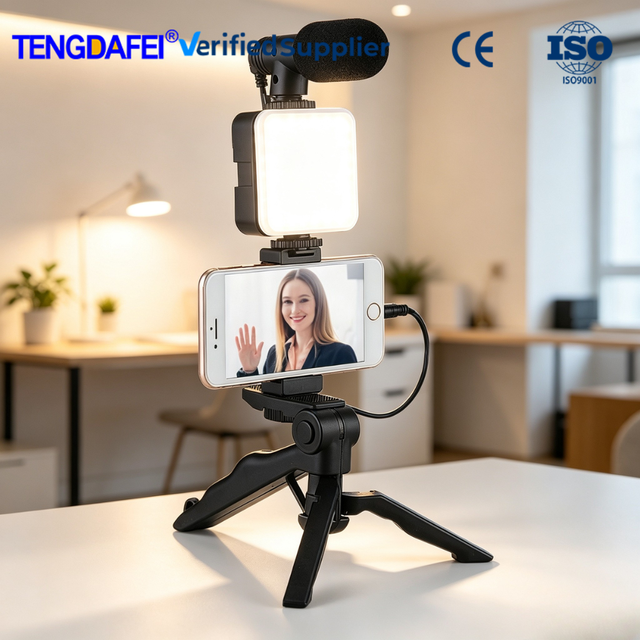 Wholesale All-in-One Tripod Camera Video Kit with Microphone Fill Light Remote Phone Holder Vlogging Content Creator Equipment