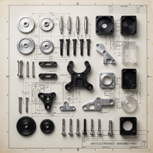 Precision Swiss Turning Aluminum 7075 Micro <b>Brackets</b> for UAV Flight Control - Product Image 2