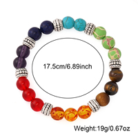 Bracelet 7 chakras Go2boho pour femmes, bracelets en pierres naturelles avec carte explicative, bijoux énergétiques de guérison