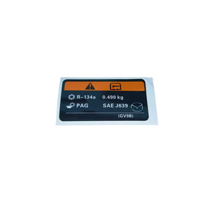 Étiquette de climatisation Mazda R-134a 0,490 kg PAG SAE J639 GV9B - Product Image 1