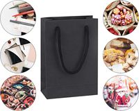 Le plus récent prêt à expédier noir sacs-cadeaux poignée en coton kraft sac à provisions pour vêtements cadeau chaussures emballage