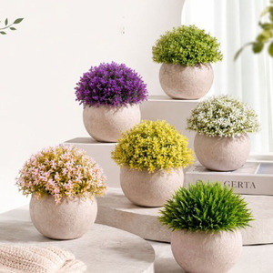 Mini Piante Artificiali in <span class=keywords><strong>Vaso</strong></span>, Piccole Succulente Artificiali in <span class=keywords><strong>Vaso</strong></span> Grigio, Realistiche al Tatto, per Ufficio, Interni/Esterni - Product Image 5