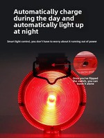 JZCN XTB-01 Lampe de signalisation routière solaire extérieure en plastique, rechargeable par énergie solaire, LED à lumière constante pour chantier de construction nocturne
