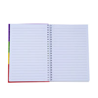 Carnet à spirale personnalisé avec logo, motif tie-dye, couverture en silicone Pop It Fidget, multi-sujets, ligné avec intercalaires à onglets