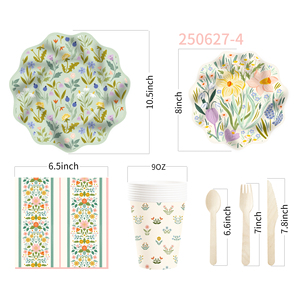 Platos y Servilletas de Papel con Diseño de Flores Silvestres DAMAI, Artículos para Fiestas, Platos Florales y Juego de Vajilla Desechable para Decoraciones de Primavera - Product Image 5