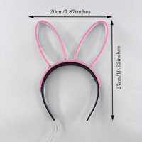 Bandeau d'oreilles de lapin de Pâques lumineux au néon pour femmes bandeau Source de lumière LED pour Costume d'Halloween accessoires de cheveux pour filles