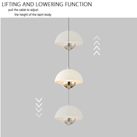 Lustre suspendu en forme de bourgeon de fleur à LED noir et blanc, salon, cuisine, chambre à coucher, lustre à capteur, restaurant européen, lampes de bar