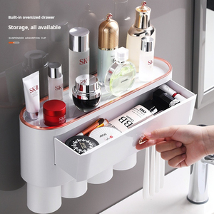 Distributeur automatique multifonctionnel <span class=keywords><strong>de</strong></span> tube <span class=keywords><strong>de</strong></span> dentifrice nouveau Design mural en plastique organisateur <span class=keywords><strong>de</strong></span> salle <span class=keywords><strong>de</strong></span> bain bain <span class=keywords><strong>toilette</strong></span> approvisionnement - Product Image 3